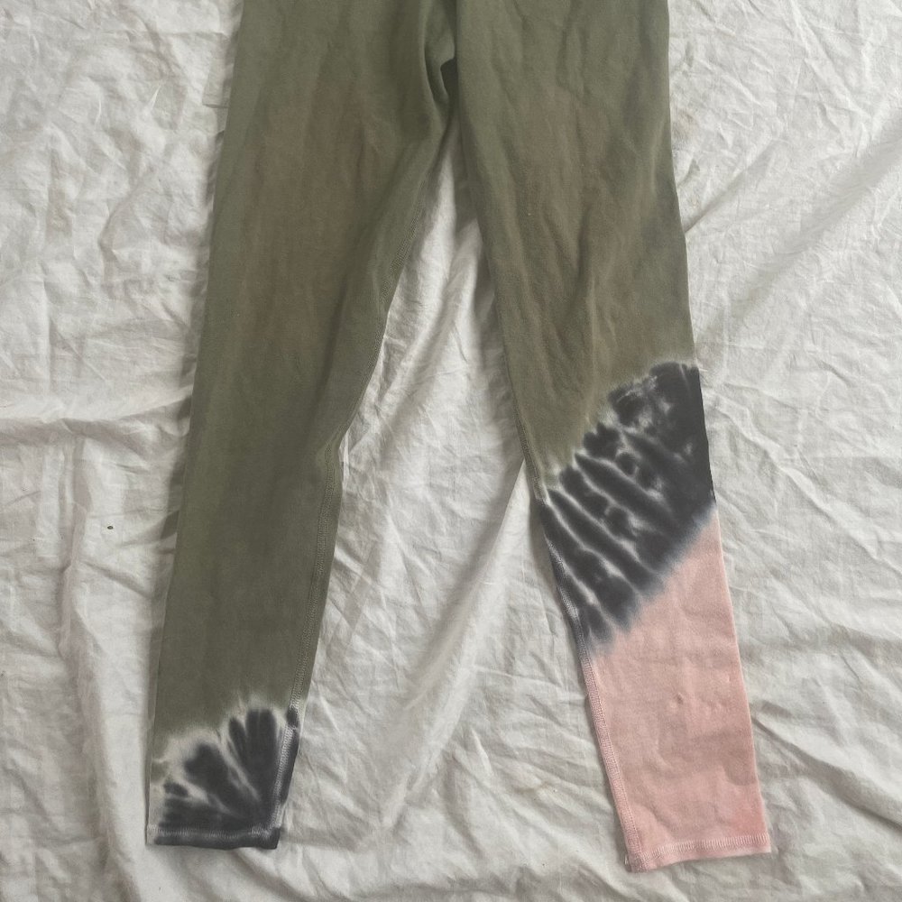 Electric & Rose Vendimia Green Pink Tie Dye Leggings Yoga Pants Women's Small